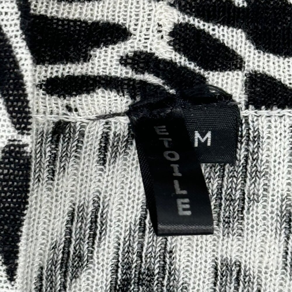 Etoile Leopard Print Open Front Cardigan Sweater black linen blend size medium - Picture 2 of 10